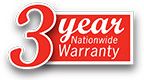 3 Year Warranty